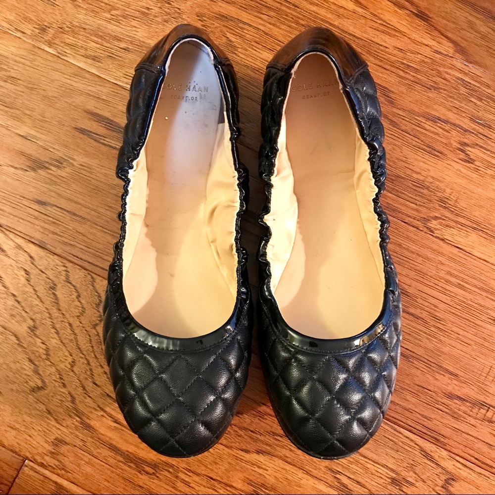 Cole Haan Quilted Black Ballet Flat Size 9